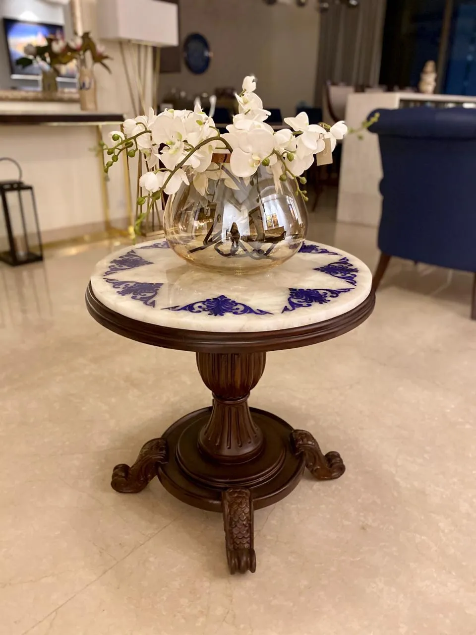 Natural stone centre table top design ideas