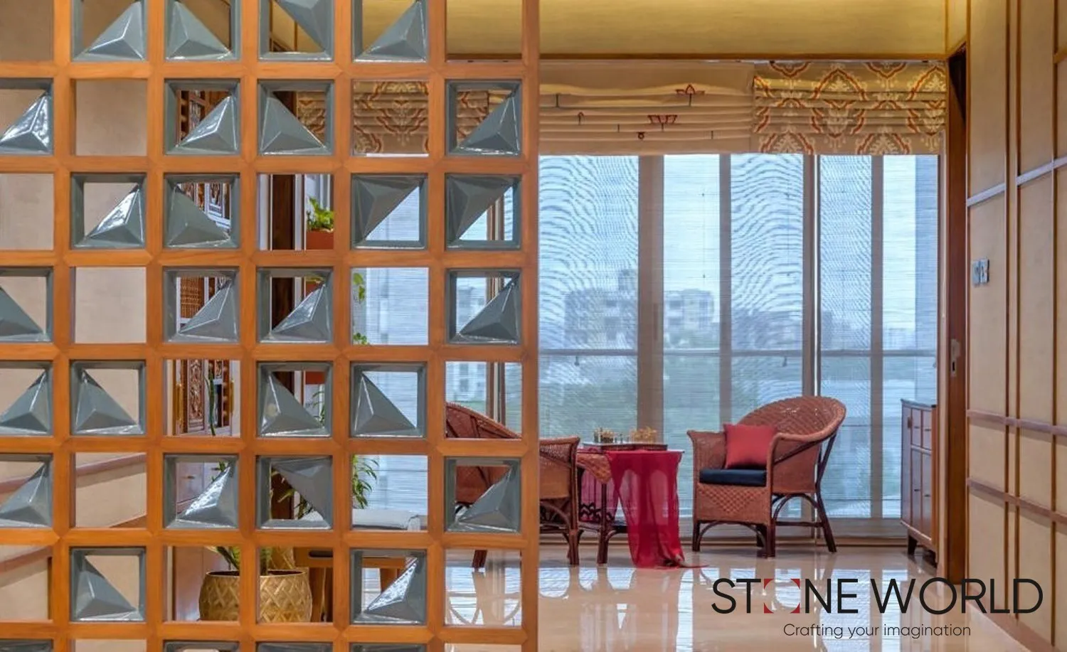 Natural stone partition wall design ideas